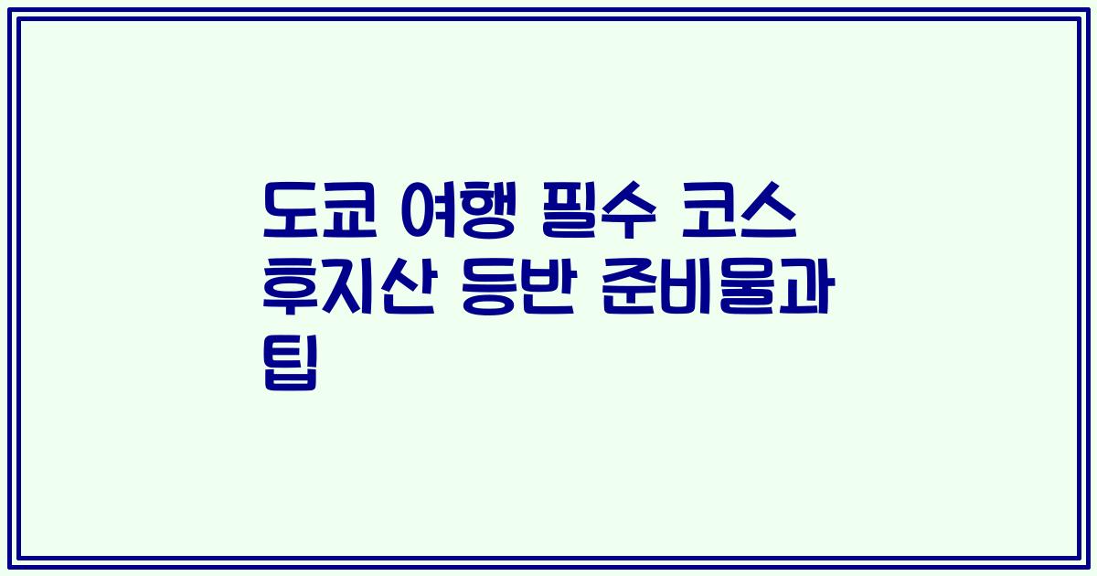도쿄 여행 필수 코스 후지산 등반 준비물과 팁